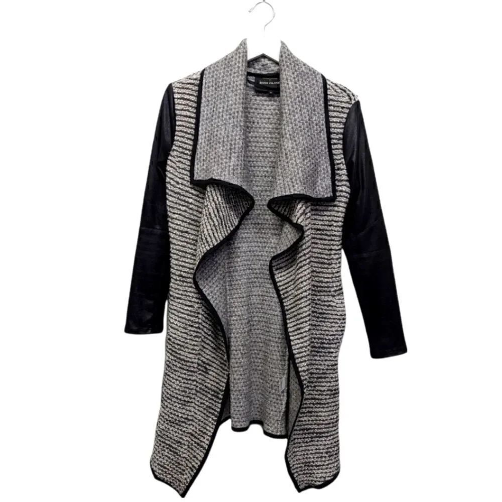 River Island Women's Grey asymmetrical long cardigan Size S
